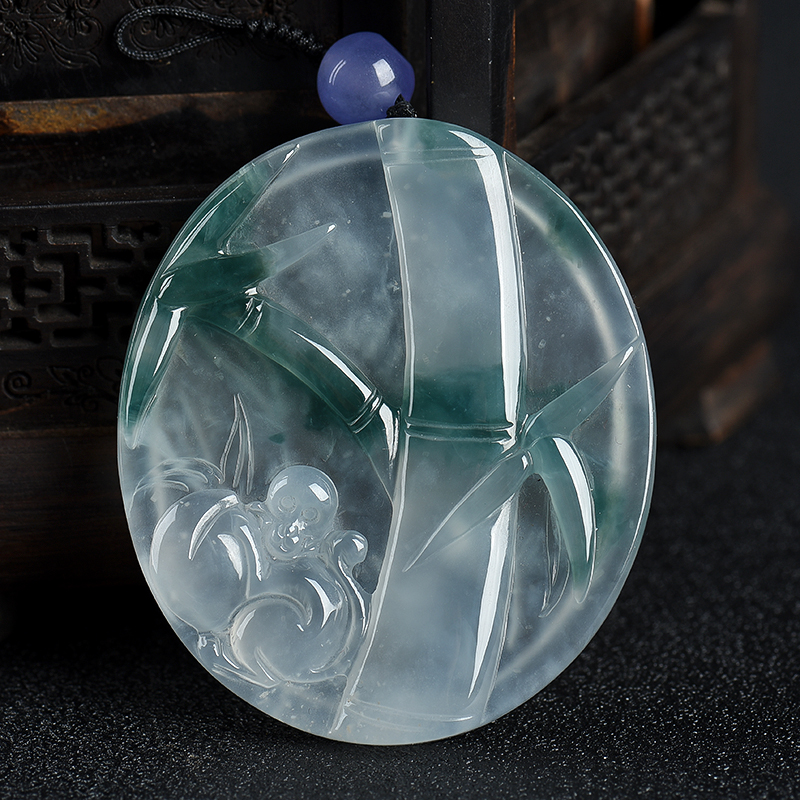 天然翡翠封侯高升吊坠-红掌柜