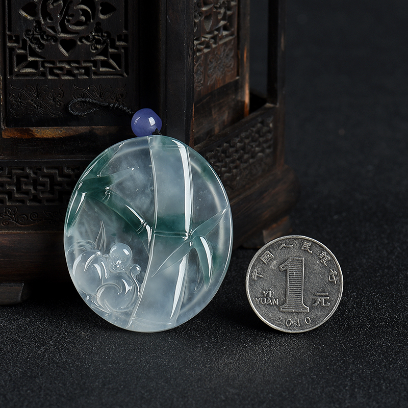 缅甸翡翠封侯高升吊坠-红掌柜