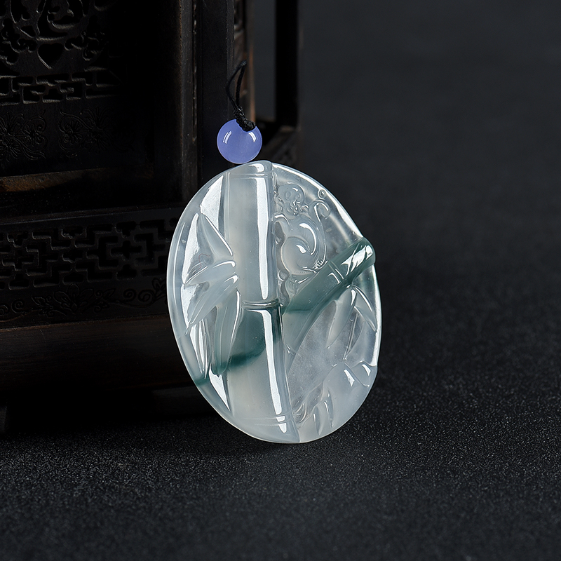 飘花翡翠封侯高升吊坠-红掌柜