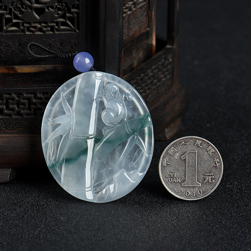 缅甸翡翠封侯高升吊坠-红掌柜