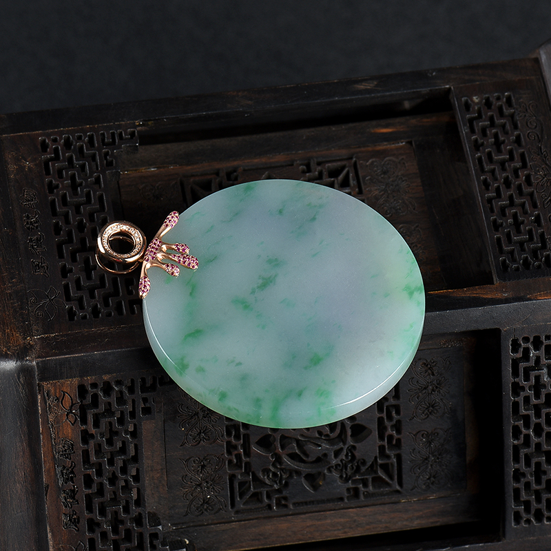 糯种翡翠平安团圆吊坠-红掌柜