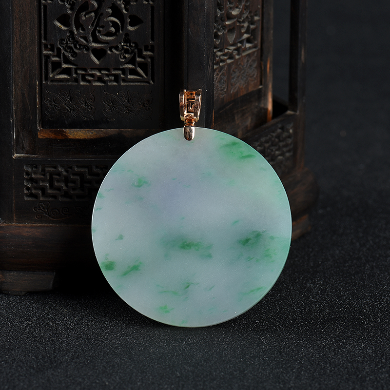 18k糯种翡翠平安团圆吊坠-红掌柜