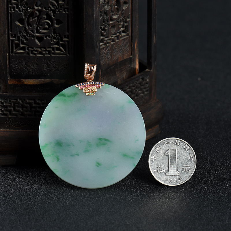 天然翡翠平安团圆吊坠-红掌柜