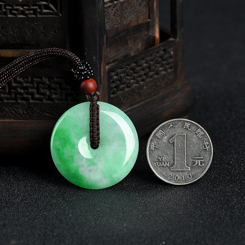 缅甸翡翠平安扣吊坠-红掌柜