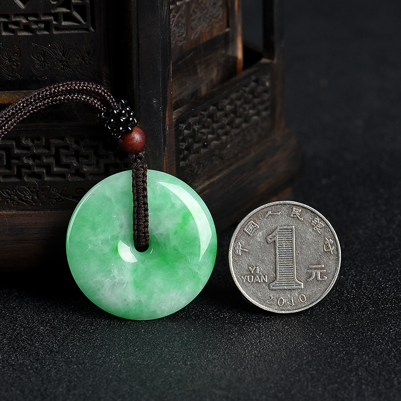 豆种翡翠平安扣-红掌柜