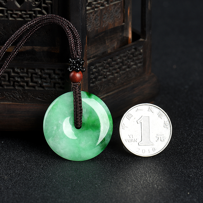 豆种翡翠平安扣-红掌柜