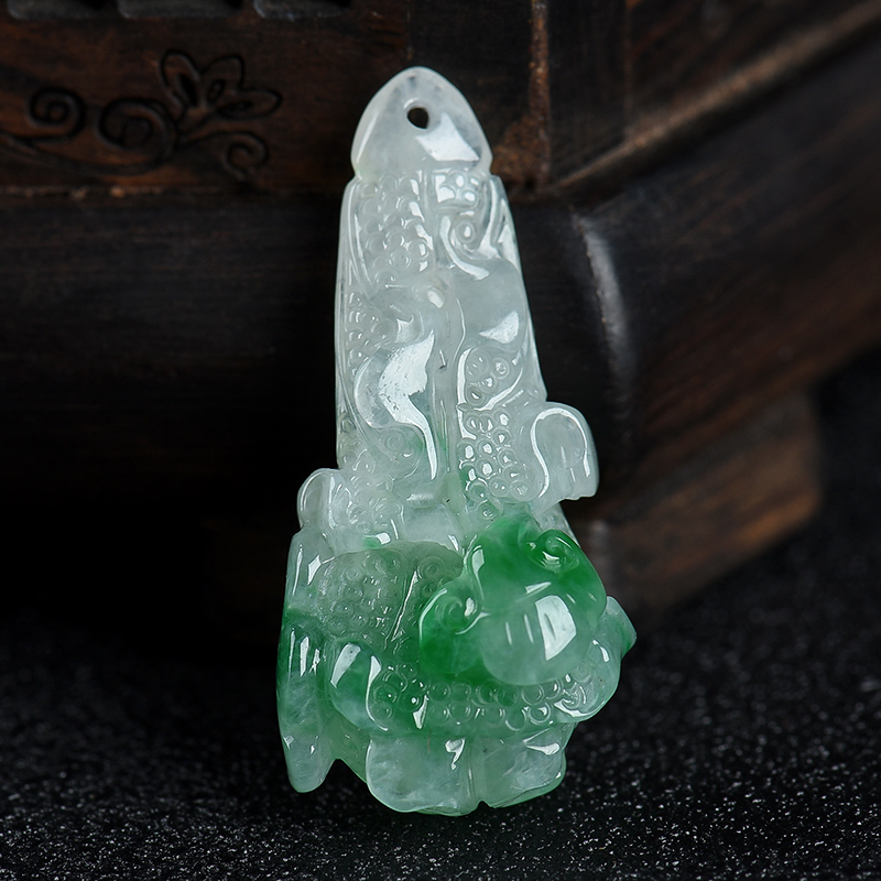 缅甸翡翠百财吊坠-红掌柜