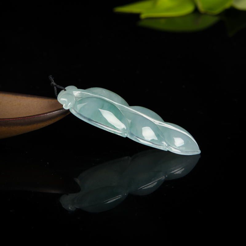 天然糯种飘花翡翠金枝玉叶吊坠-红掌柜