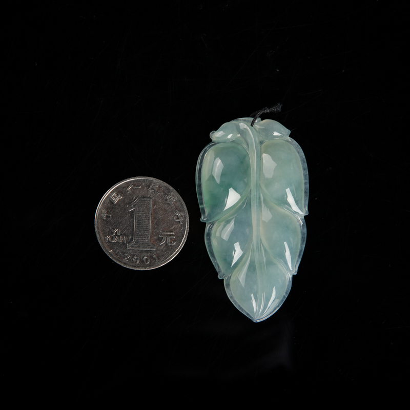 天然翡翠金枝玉叶吊坠-红掌柜