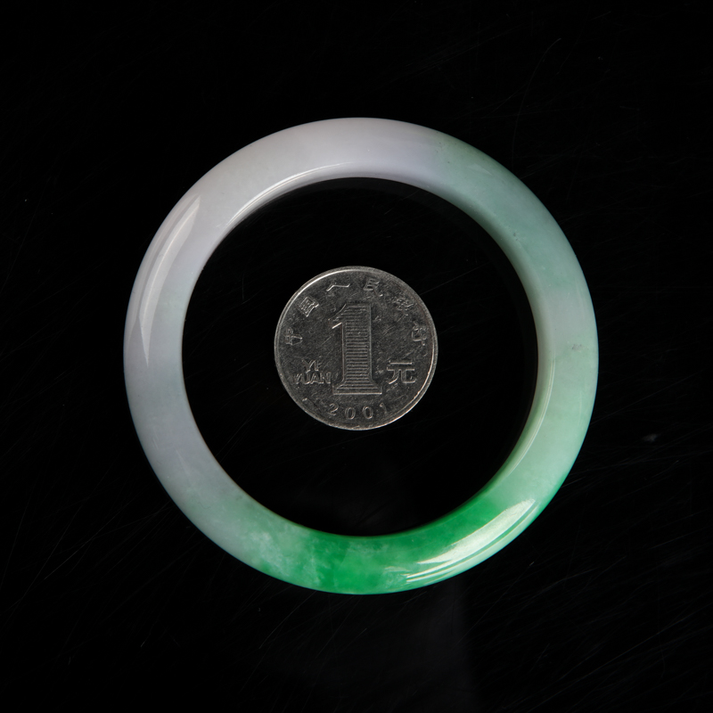 糯种飘翠翡翠手镯-红掌柜