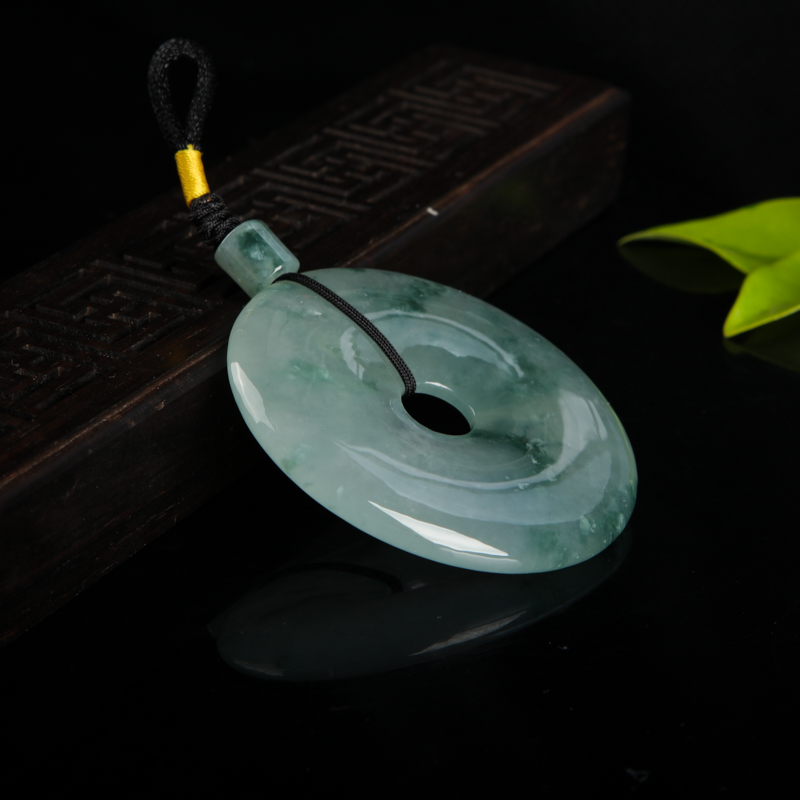 糯冰种翡翠平安扣吊坠-红掌柜