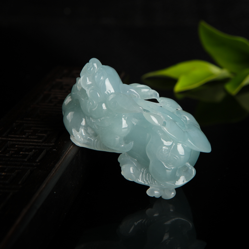 蓝绿翡翠貔貅吊坠-红掌柜