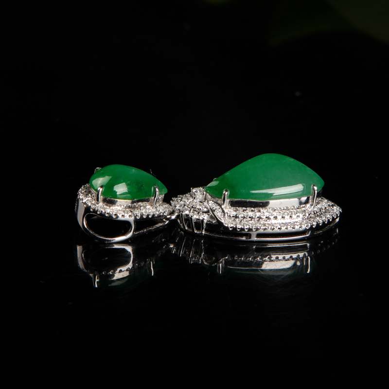 天然翡翠水滴吊坠-红掌柜