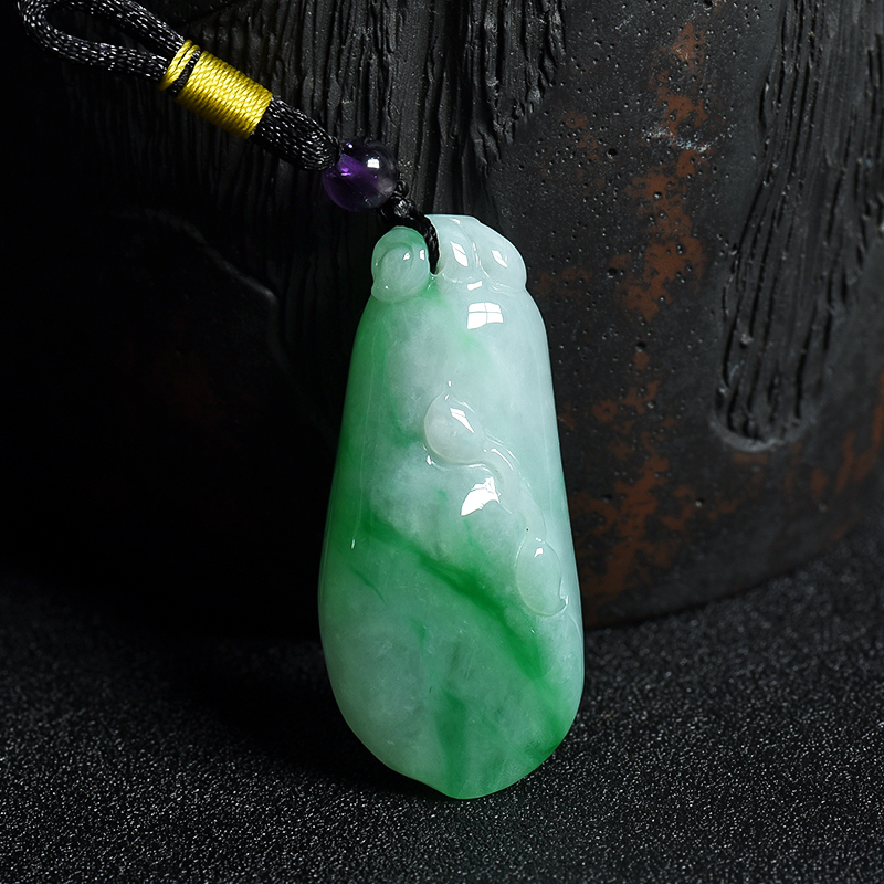 糯种飘翠翡翠福瓜吊坠-红掌柜