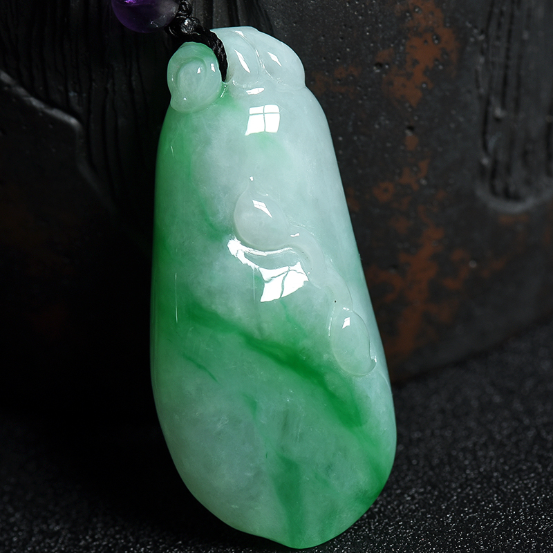 天然翡翠福瓜吊坠-红掌柜