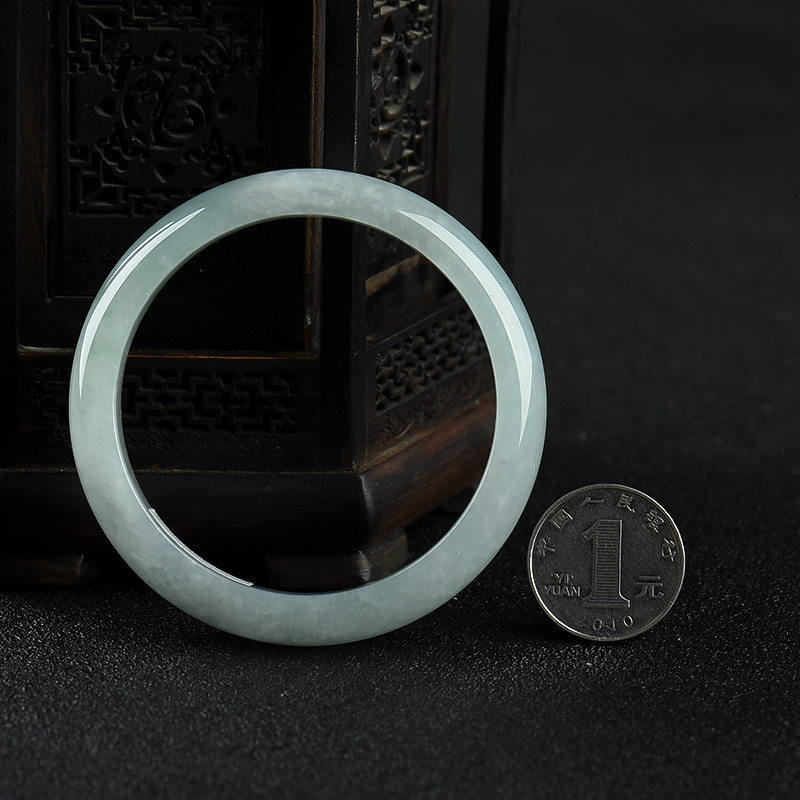 豆种翡翠手镯-红掌柜