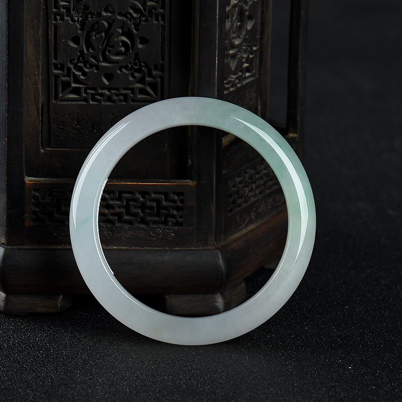 52.5mm糯种飘翠翡翠手镯-红掌柜