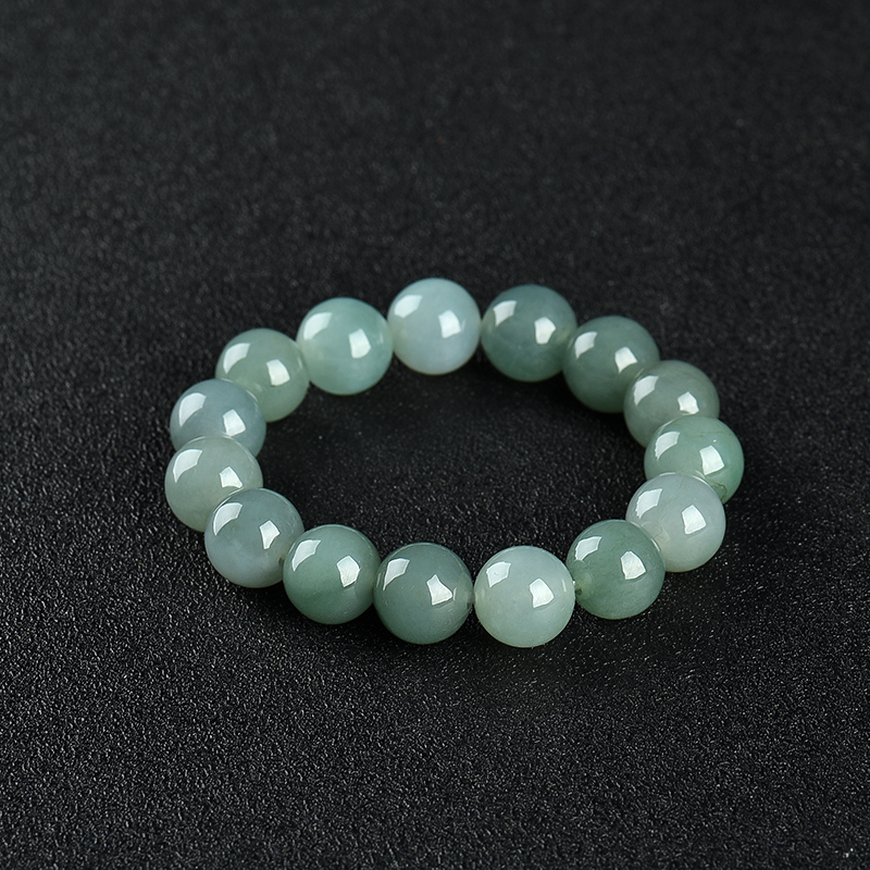 灰绿翡翠手串-红掌柜