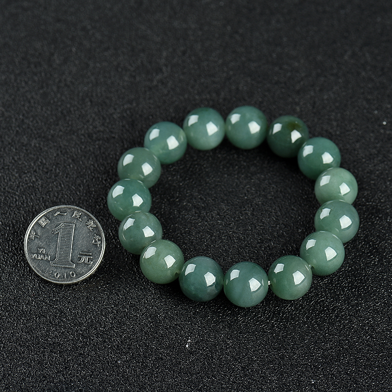 天然缅甸糯种灰绿翡翠-红掌柜