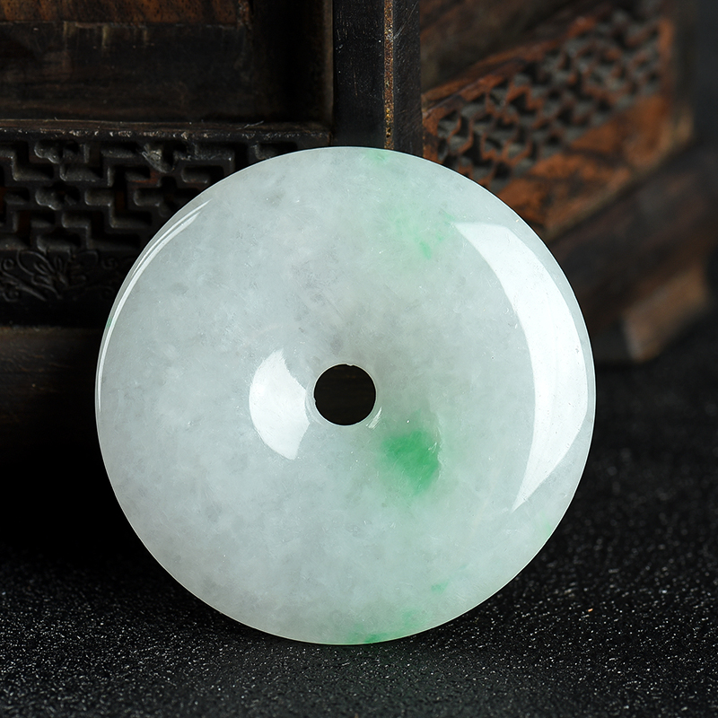 豆种翡翠平安扣-红掌柜