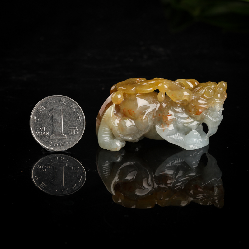 缅甸糯种黄翡翠吊坠-红掌柜