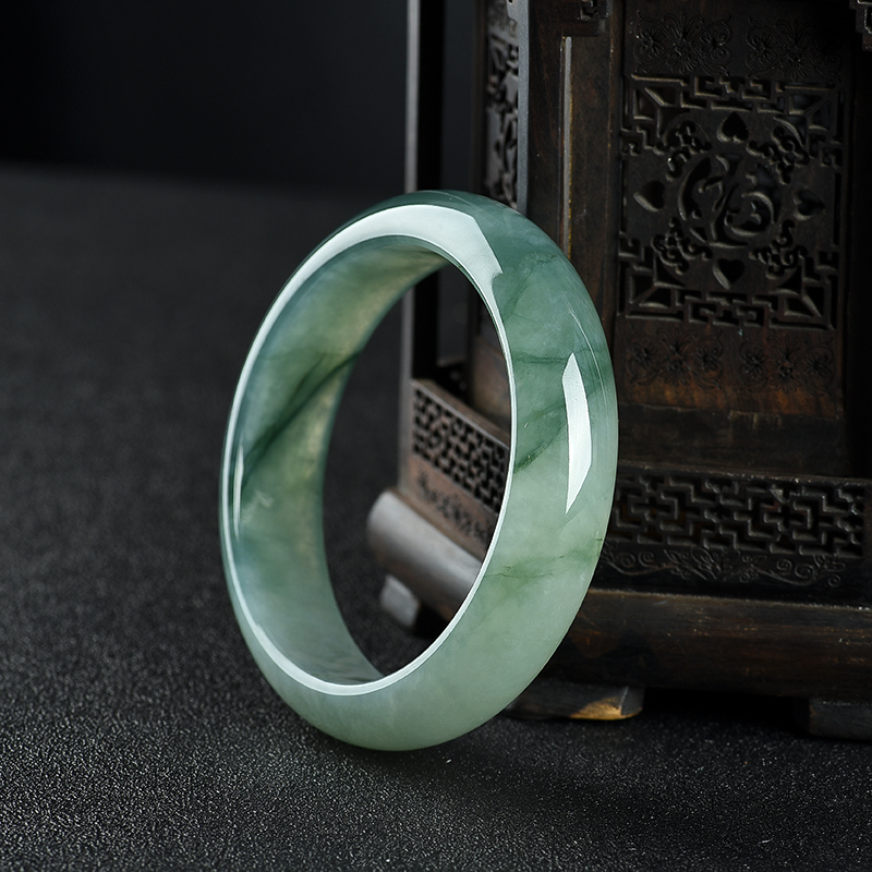 蓝绿翡翠手镯-红掌柜