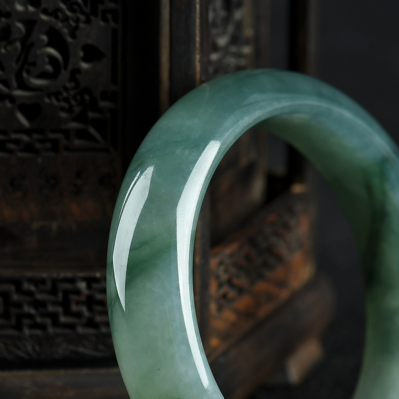 糯种翡翠手镯-红掌柜