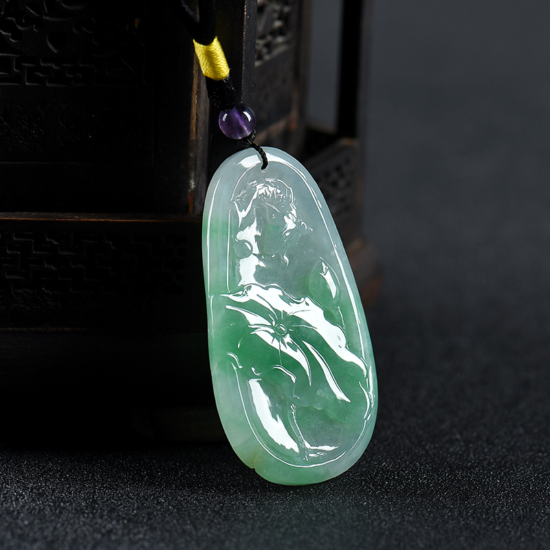 飘翠翡翠年年有鱼吊坠-红掌柜