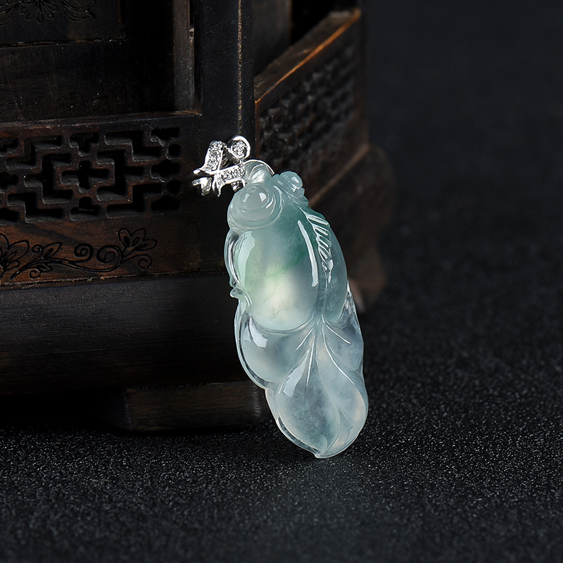飘花翡翠金玉满堂吊坠-红掌柜