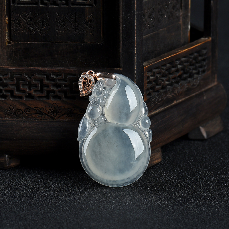 糯冰种翡翠福禄吊坠-红掌柜