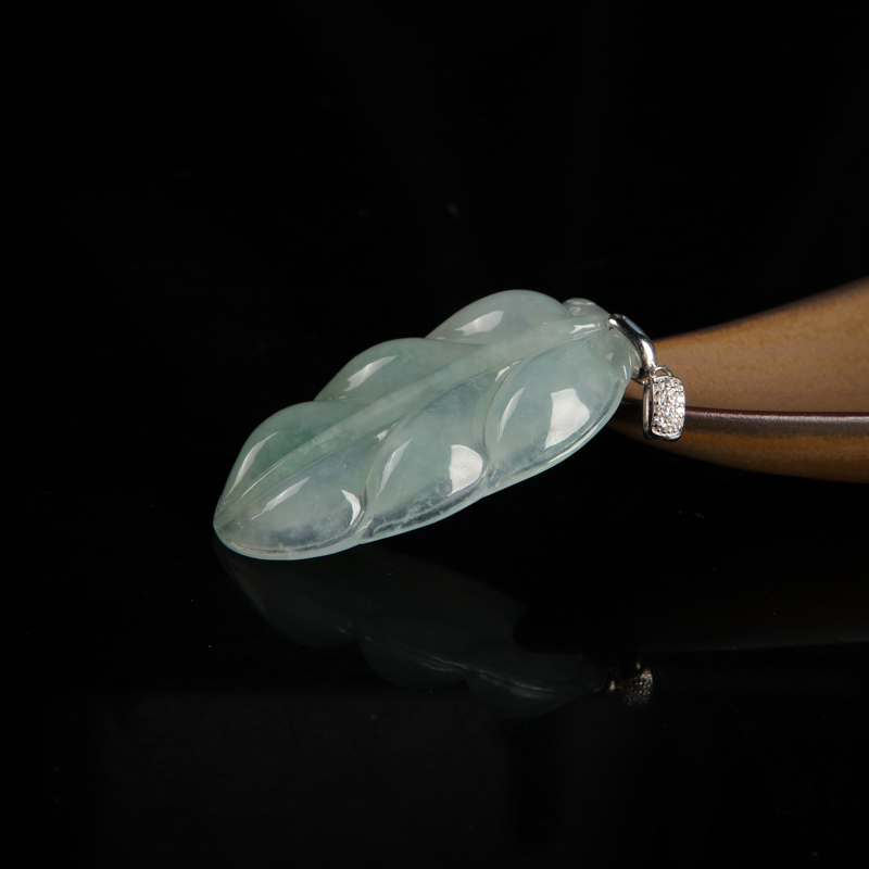 缅甸糯种飘花翡翠金枝玉叶吊坠-红掌柜