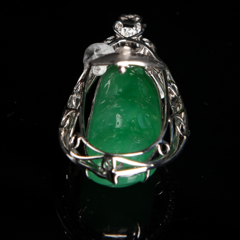 翡翠连中三元吊坠-红掌柜