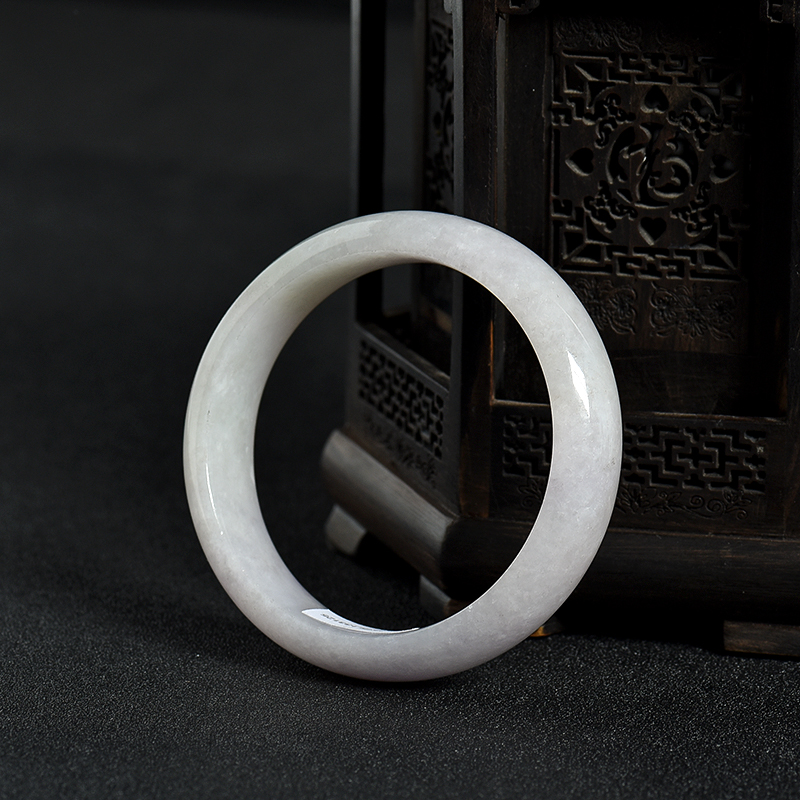 缅甸豆种浅色翡翠手镯-红掌柜