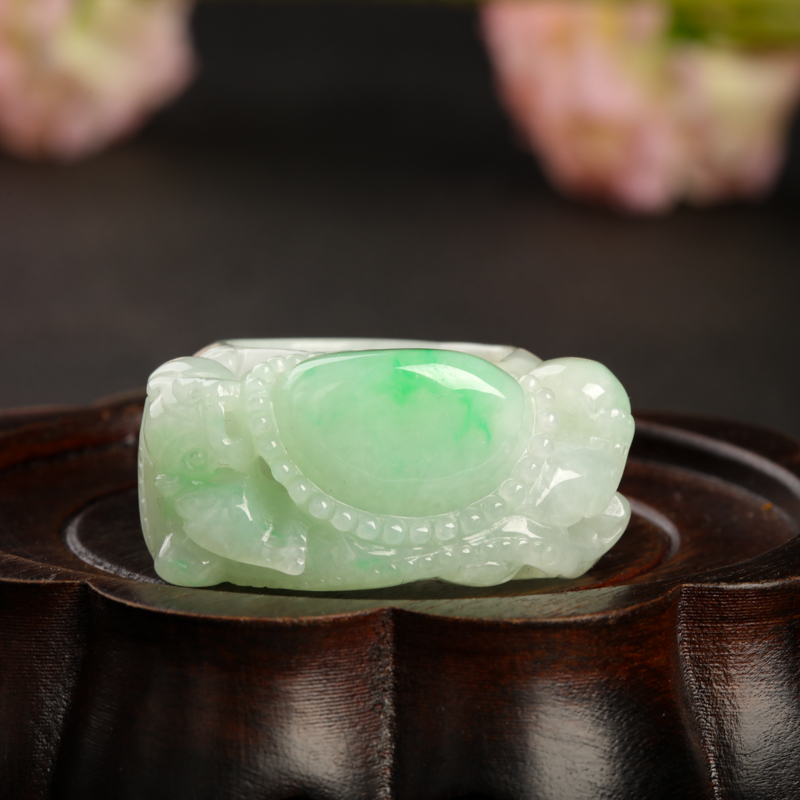 天然翡翠戒指-红掌柜