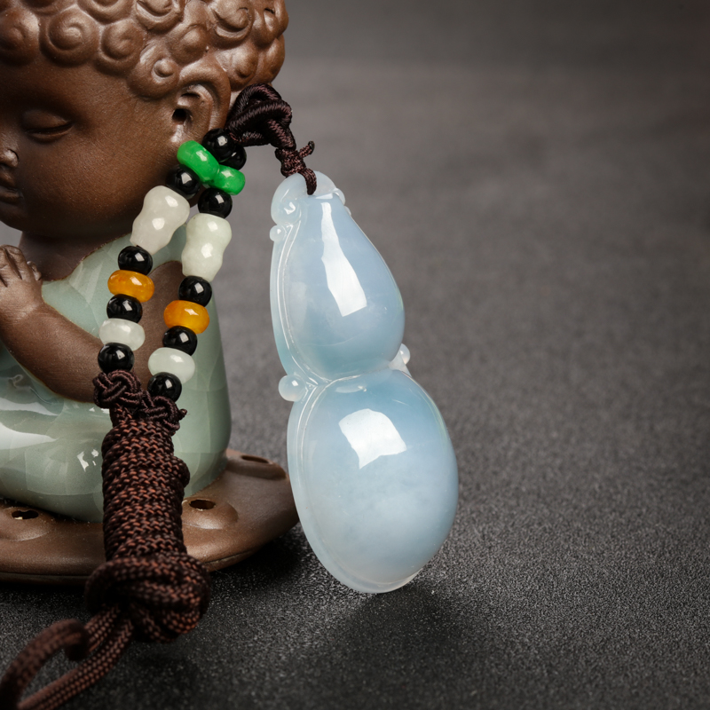 蓝水翡翠葫芦吊坠-红掌柜