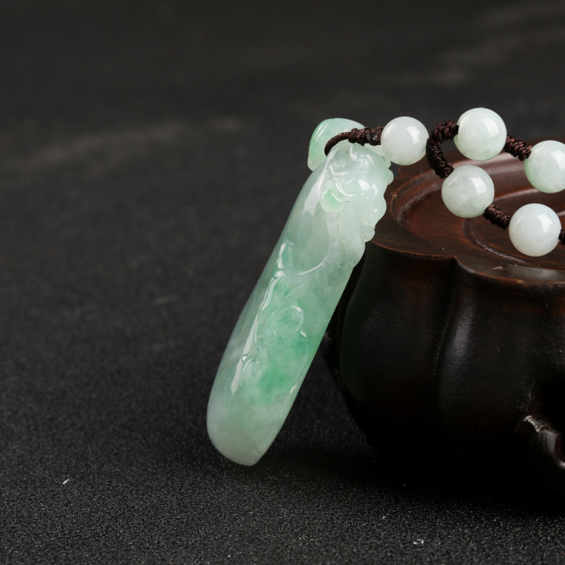 糯种飘翠翡翠福瓜吊坠-红掌柜