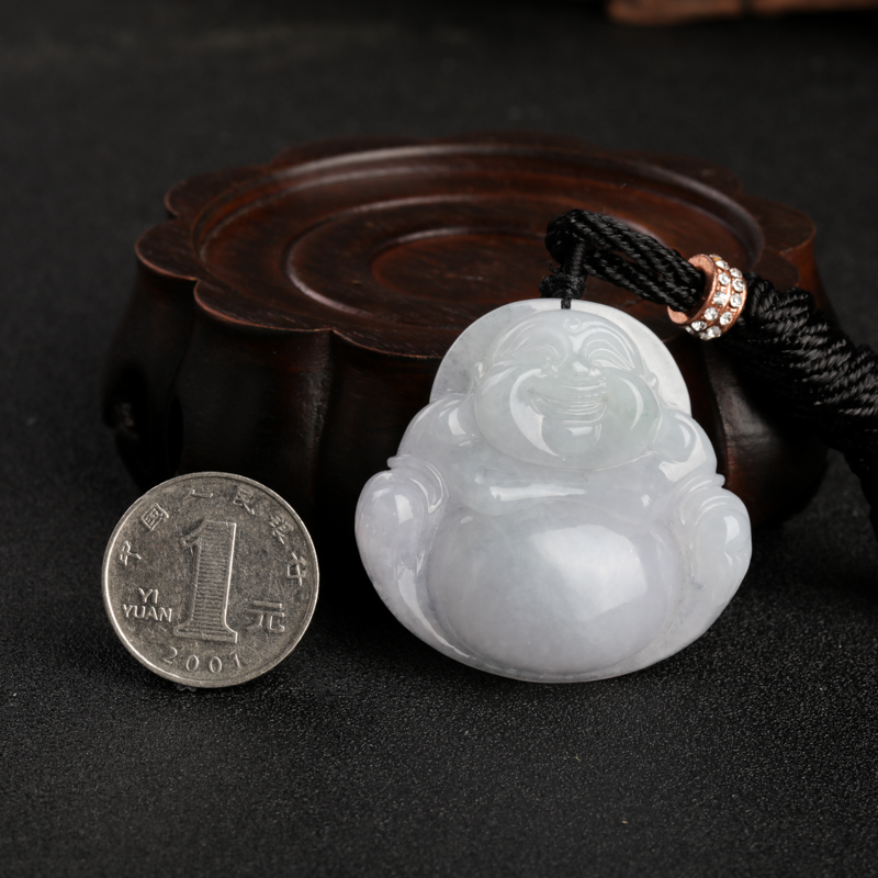 天然翡翠弥勒佛吊坠-红掌柜