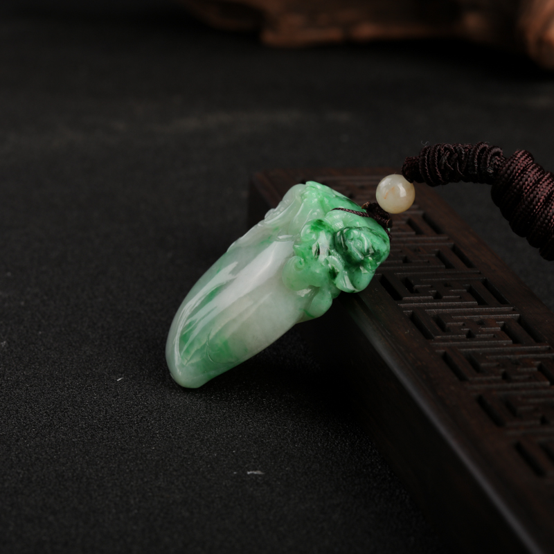 糯种飘翠翡翠福瓜吊坠-红掌柜