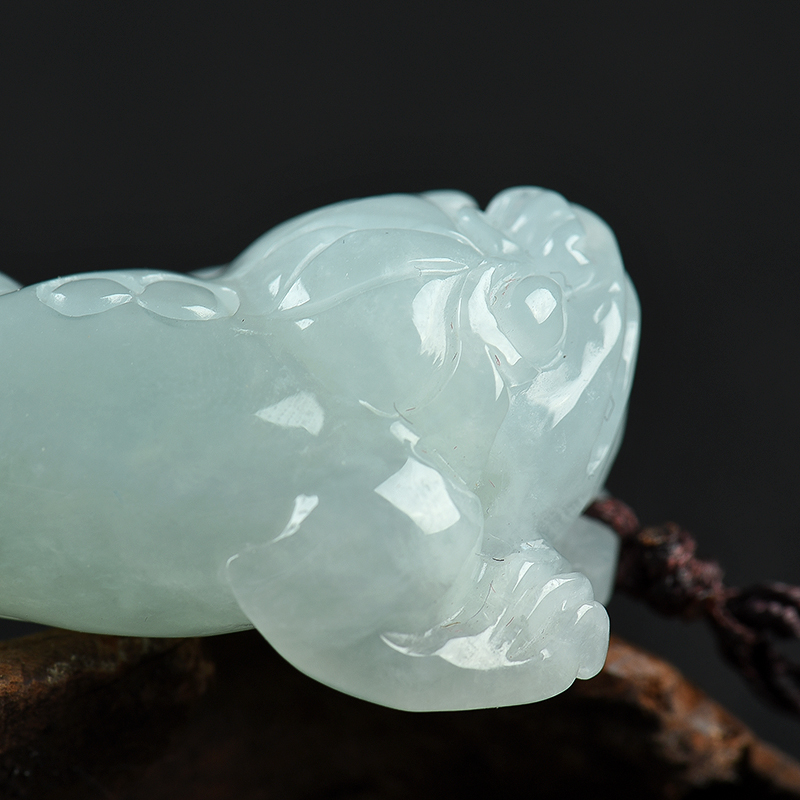 糯冰种飘翠翡翠金蟾-红掌柜