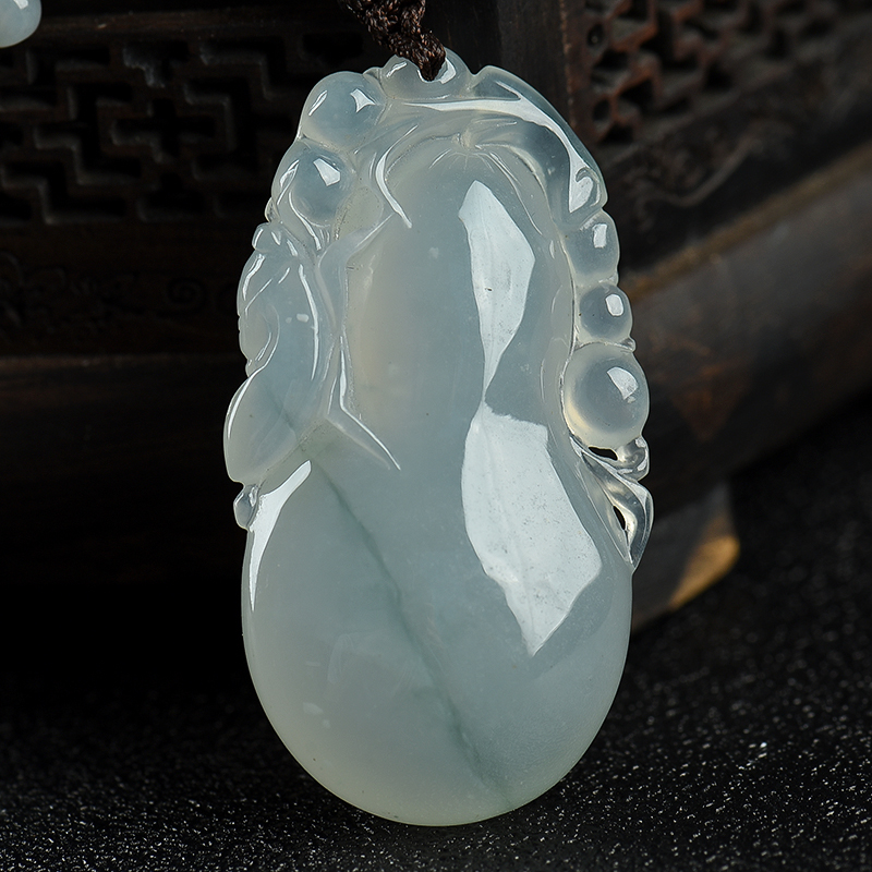 缅甸天然翡翠福禄吊坠-红掌柜