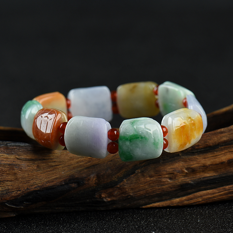 糯种福禄寿翡翠富甲天下手串-红掌柜