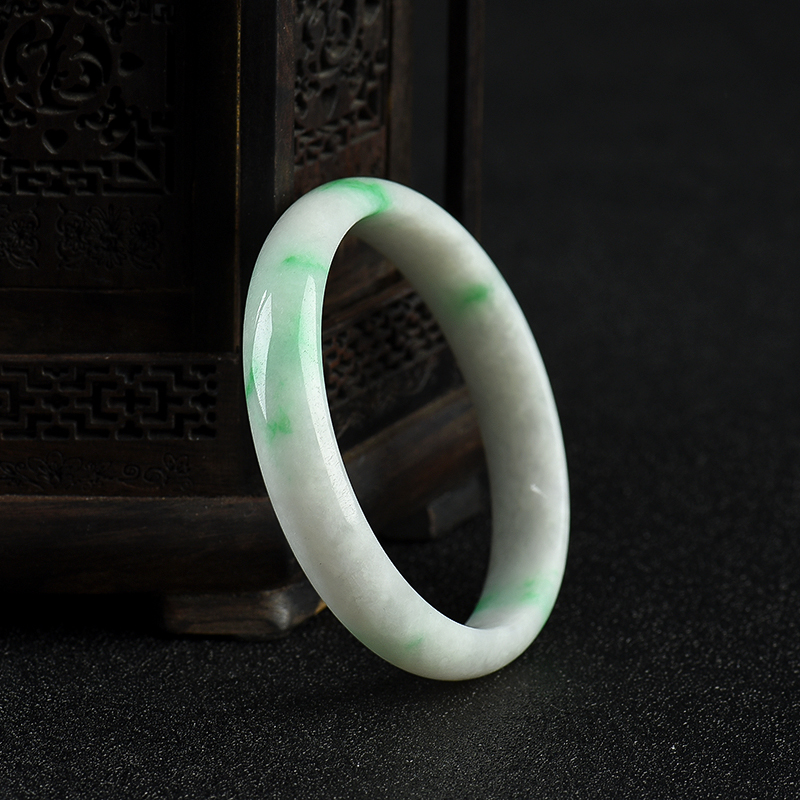 56mm飘翠翡翠手镯-红掌柜