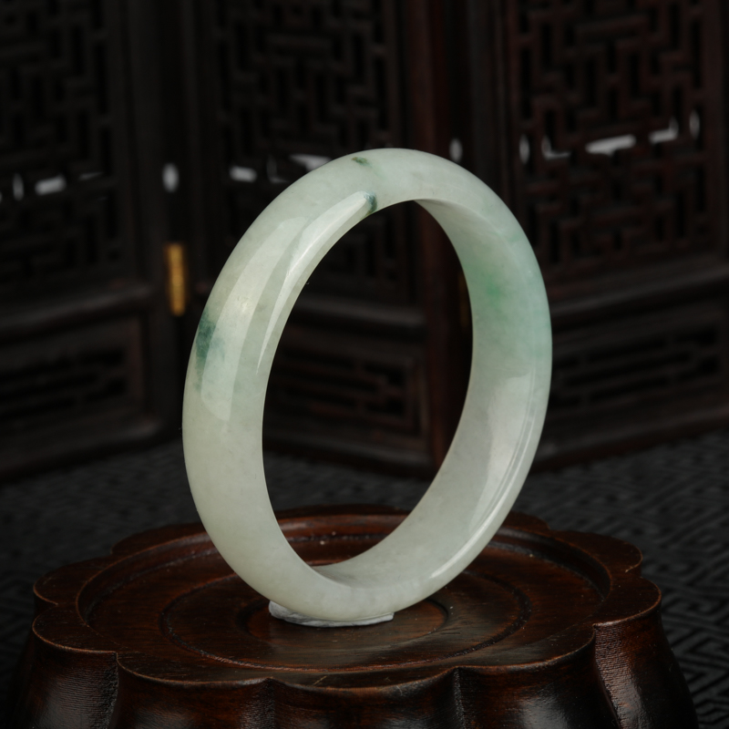 50.5mm豆种飘花翡翠贵妃镯-红掌柜