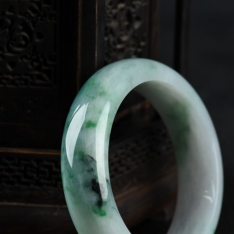 糯种飘翠翡翠手镯-红掌柜