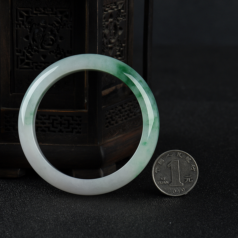 糯种翡翠手镯-红掌柜