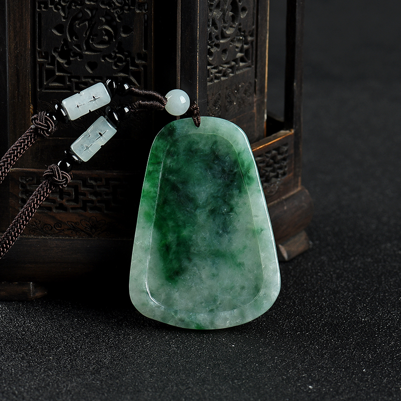 缅甸天然飘花翡翠寅虎吊坠-红掌柜