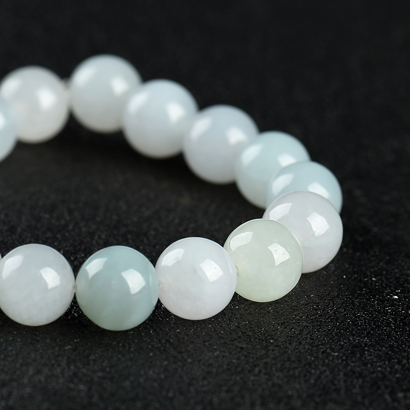 缅甸天然翡翠单圈手串-红掌柜