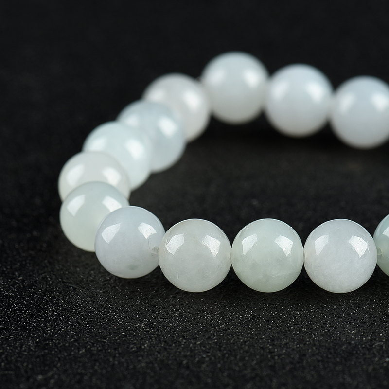 缅甸天然糯种翡翠手串-红掌柜