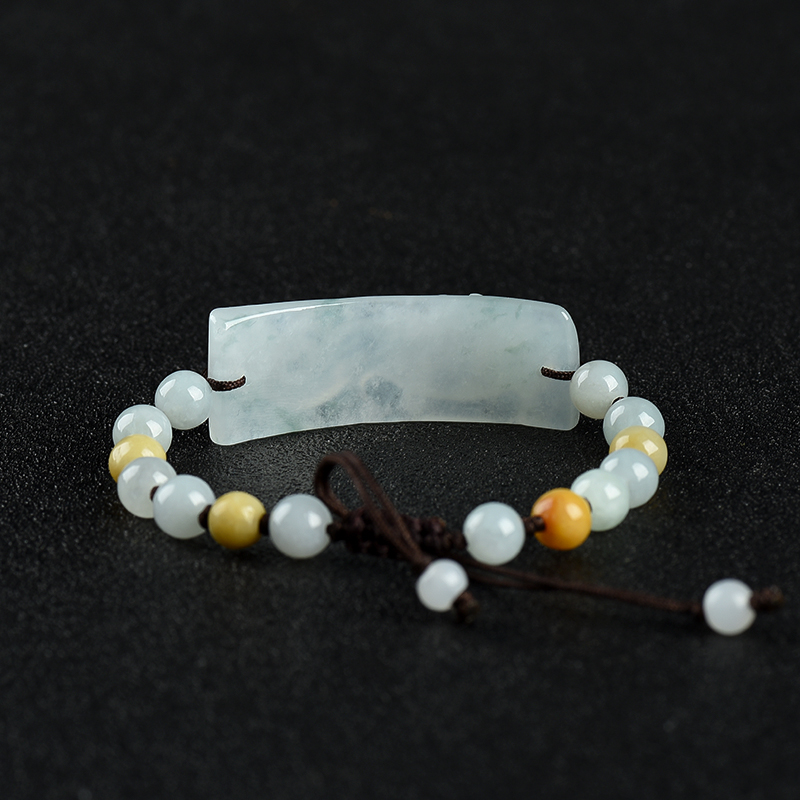 糯冰种飘花翡翠手串-红掌柜