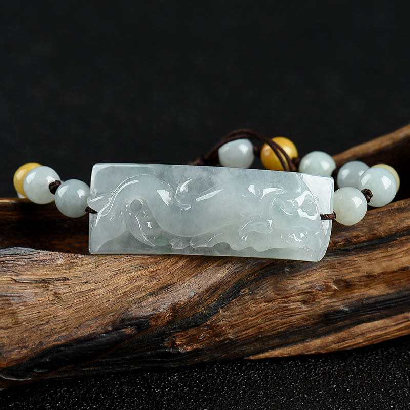 糯冰种翡翠手串-红掌柜